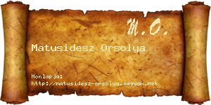 Matusidesz Orsolya névjegykártya